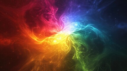 Poster - Vibrant and imaginative abstract cosmic art backdrop in a spectrum of colors
