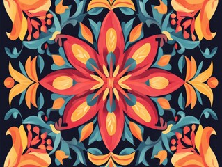 Poster - Abstract design elements ideal for fabric wallpaper tablecloths floor tiles and bedding Perfect for enhancing the decor of various festive backgrounds