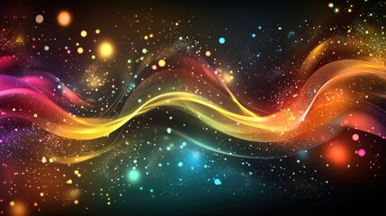 Poster - Abstract background featuring shimmering sparkles and a vibrant dynamic design