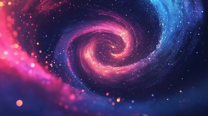 Poster - Abstract luminous backdrop featuring a spiral galaxy design