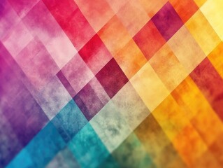 Poster - Vibrant abstract geometric texture with a colorful blurred backdrop featuring a gradient design ideal for labels textiles templates or layout applications