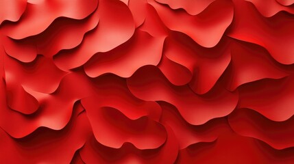 Poster - Unique red backdrop featuring unconventional header web design pattern