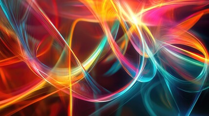 Poster - Abstract colored lines created with light a resource for designers features 3D illustration or rendering
