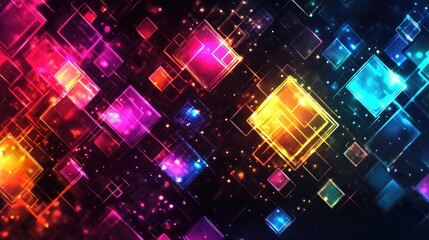 Poster - Abstract square background design featuring illuminated elements