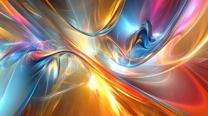 Poster - Abstract dynamic color background with lighting effects Futuristic bright texture ideal for creative graphic design Glossy pattern suitable for wallpaper posters and cover booklets 3D design