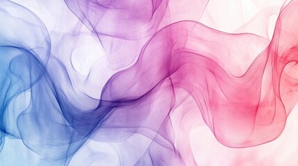 Poster - Abstract Curves and Lines Minimalist Watercolor Design Contemporary Digital Pattern with Fluid Forms Light Template for Cover Poster Banner or Greeting Card Vibrant Neon Pink Blue and Violet Backg