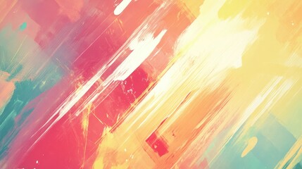 Poster - Abstract background featuring a psychedelic texture with brush strokes of colorful paint and blurred lines along with diverse shapes and sizes