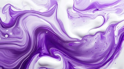Aufkleber - An abstract design featuring swirling patterns of purple and white liquid paint