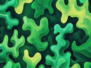 Aufkleber - Abstract green backdrop Design template 2D cartoon illustration