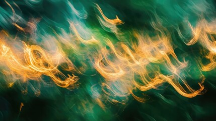 Poster - Abstract blurred paint lighting against a green backdrop