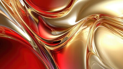 Poster - Abstract Red and Gold Background Design