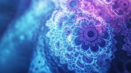 Poster - Abstract background featuring a blue and purple color palette with intricate fractal designs