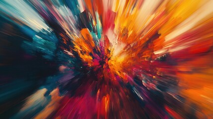 Poster - Colorful abstract blur with a vibrant central focus creating a dynamic background that captivates the viewer