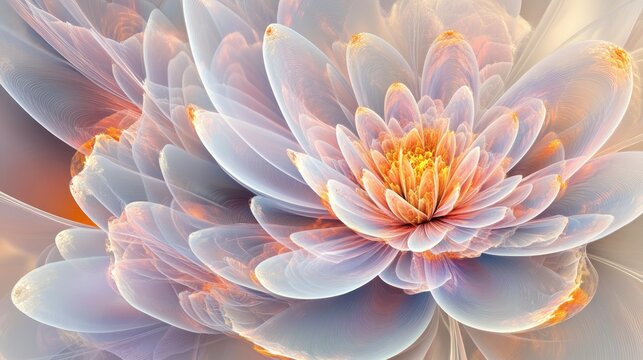 Stunning abstract floral design suitable for artistic endeavors greeting cards marketing materials and posters 3D illustration computer generated fractal art