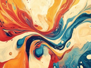 Poster - Abstract illustration featuring a swirling background in a digital composition