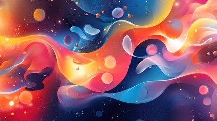 Poster - Abstract colorful illustration featuring shapes and light effects