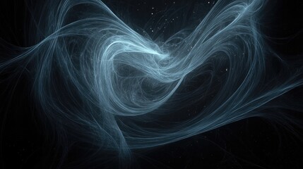Poster - Abstract dark space background featuring intricate lines created through 3D rendering techniques