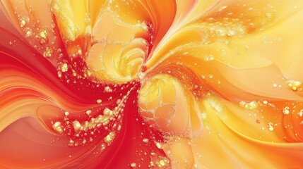 Aufkleber - Abstract Red and Yellow Fractal Pattern Illustration