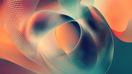 Poster - Fantasy abstract geometric texture featuring a modern blurred background gradient illustration wave pattern and circular design suitable for various creative applications
