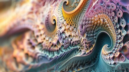 Poster - Fantasy abstract digital fractal design showcasing vibrant colors and intricate patterns