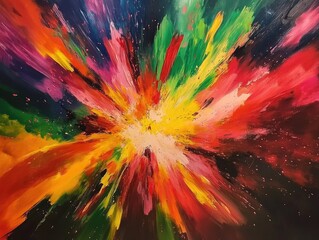 Poster - Abstract explosion of colors creating a dynamic and intriguing background art piece