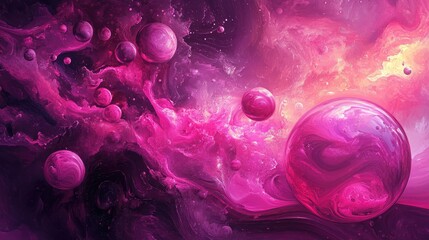 Poster - Abstract pink fantasy illustration