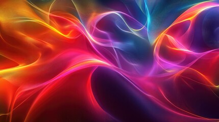 Poster - Abstract colored lines created with light a resource for designers features 3D illustration or rendering