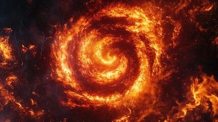 Poster - abstract spiral of red fire energy