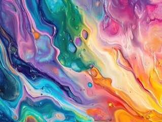 Poster - Vibrant abstract background created using colorful oil paint techniques