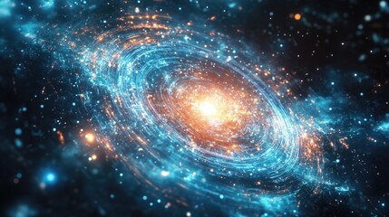 Poster - Abstract sci fi backdrop featuring deep space elements and technological designs