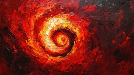 Poster - abstract spiral of red fire energy