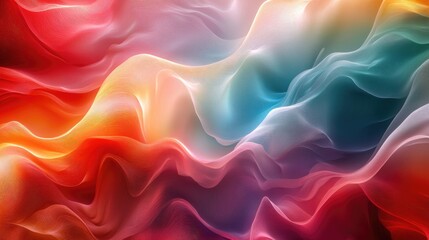 Poster - Colorful Abstract Background Featuring Fluid Shapes 2D Cartoon Waves Created with Gradient Mesh Dynamic Modern Template Showcasing Wavy Liquid and 3D Effects for Creative Projects
