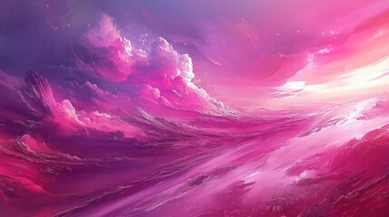 Poster - Abstract pink fantasy illustration