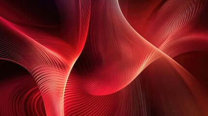 Poster - Abstract background featuring slender red curved lines and a dynamic energy theme
