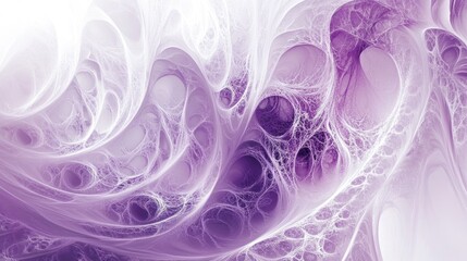 Aufkleber - Abstract background in a white and purple color scheme featuring intricate raster fractal designs