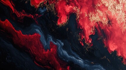 Poster - Abstract Design Featuring Red and Black Background