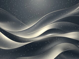 Poster - Elegant abstract gray background featuring glitter and waves combined with radiating light Striking illustration with a modern touch