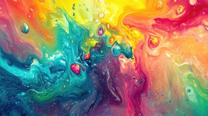 Poster - an abstract psychedelic background featuring vibrant iridescent colors