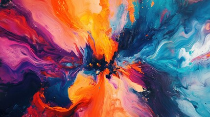 Poster - An abstract background featuring a vivid psychedelic burst of colors