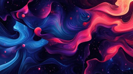 Poster - Psychedelic abstract waves background design