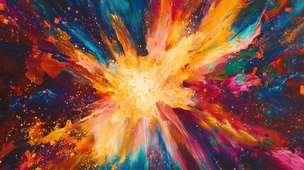 Poster - An abstract background featuring a vibrant iridescent burst design