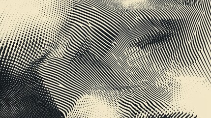 Poster - Abstract halftone lines background featuring a dynamic geometric pattern designed as a 2D cartoon texture suitable for cards covers posters and decorative purposes