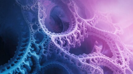 Leinwandbilder - Abstract background featuring a blue and purple color palette with intricate fractal designs