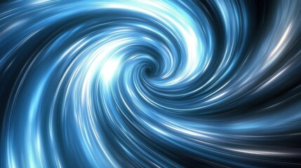Poster - Abstract blue light swirl creating a dynamic, energetic cosmic effect.
