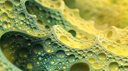 Poster - Abstract background featuring a green and yellow color palette with intricate raster fractal graphics