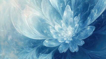 Poster - Abstract blue and white background featuring fractal graphics
