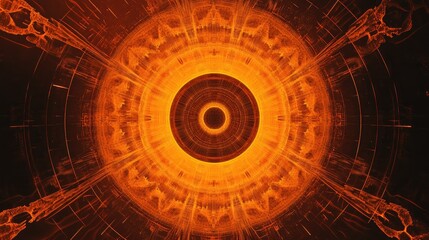 Poster - Abstract circular design featuring an orange pattern