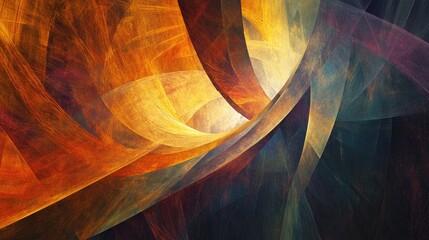 Aufkleber - Abstract background featuring a psychedelic fractal design with textured brush strokes and blurred lines in various colors shapes and sizes