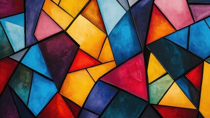 Aufkleber - Abstract Geometric Pattern with Vibrant Colors
