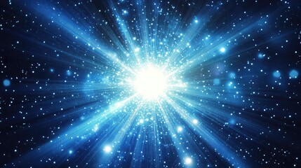 Poster - Radiating Abstract Star Rays Festive Fireworks Explosive Bursts Sun and Star Burst Effects Emanating from Central Beams Vibrant Abstract Explosion